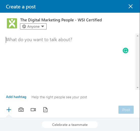 LinkedIn Company Page Create Create A Post