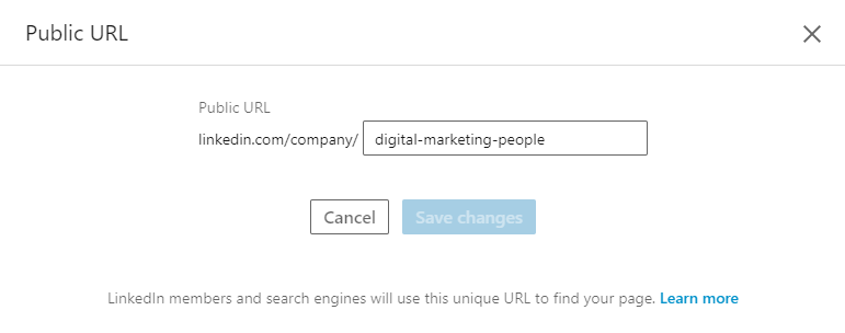 LinkedIn Company Page Custom URL