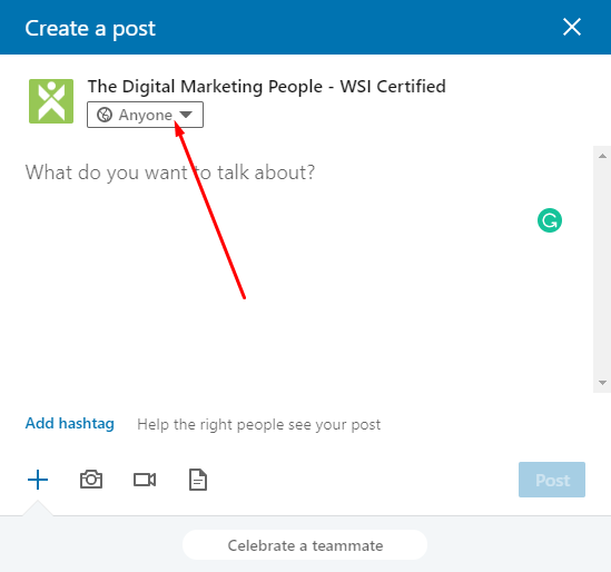 LinkedIn Company Page Toggle Post Commenting