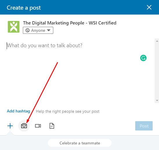 LinkedIn Company Page Create An Image Post