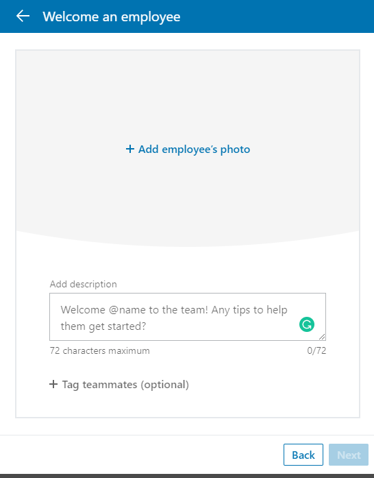 LinkedIn Company Page Celebrate a Teammate