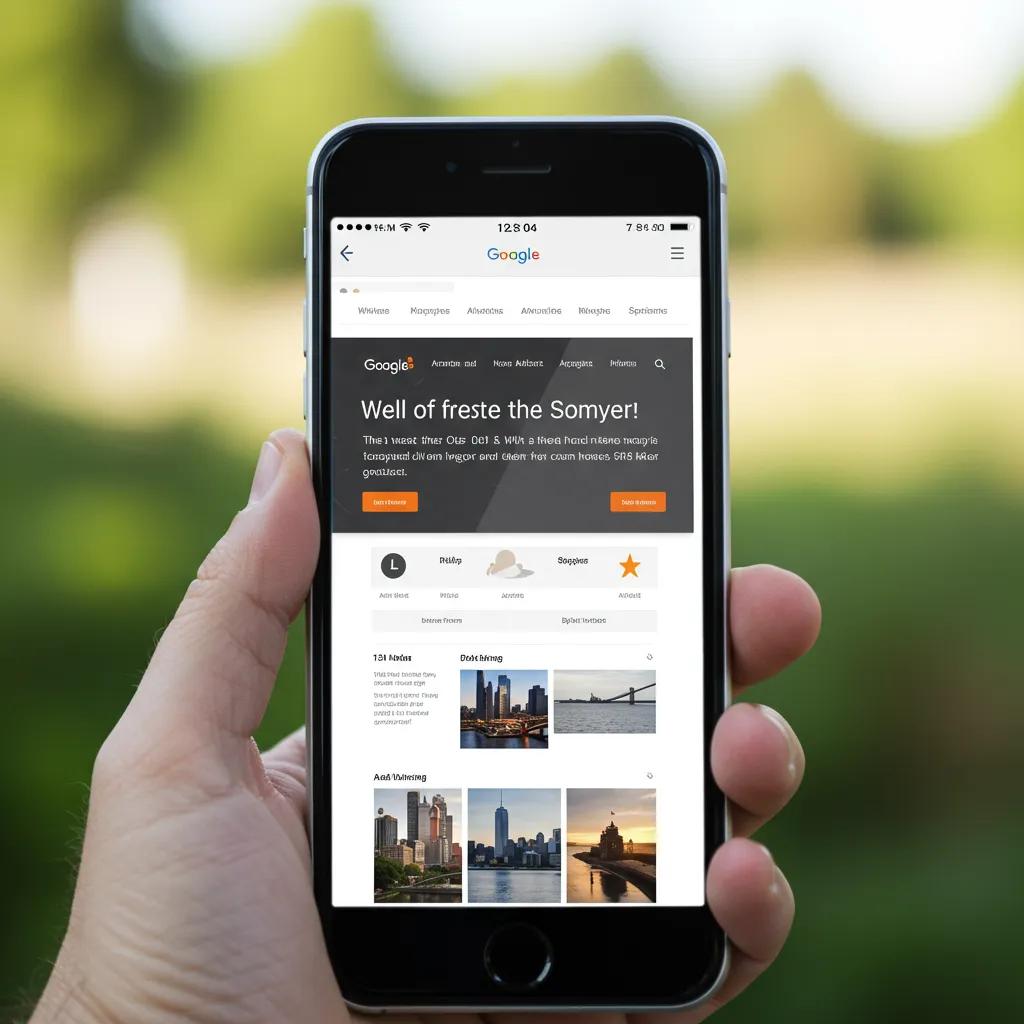 Mobile device showcasing optimized website for mobile-first design and SEO