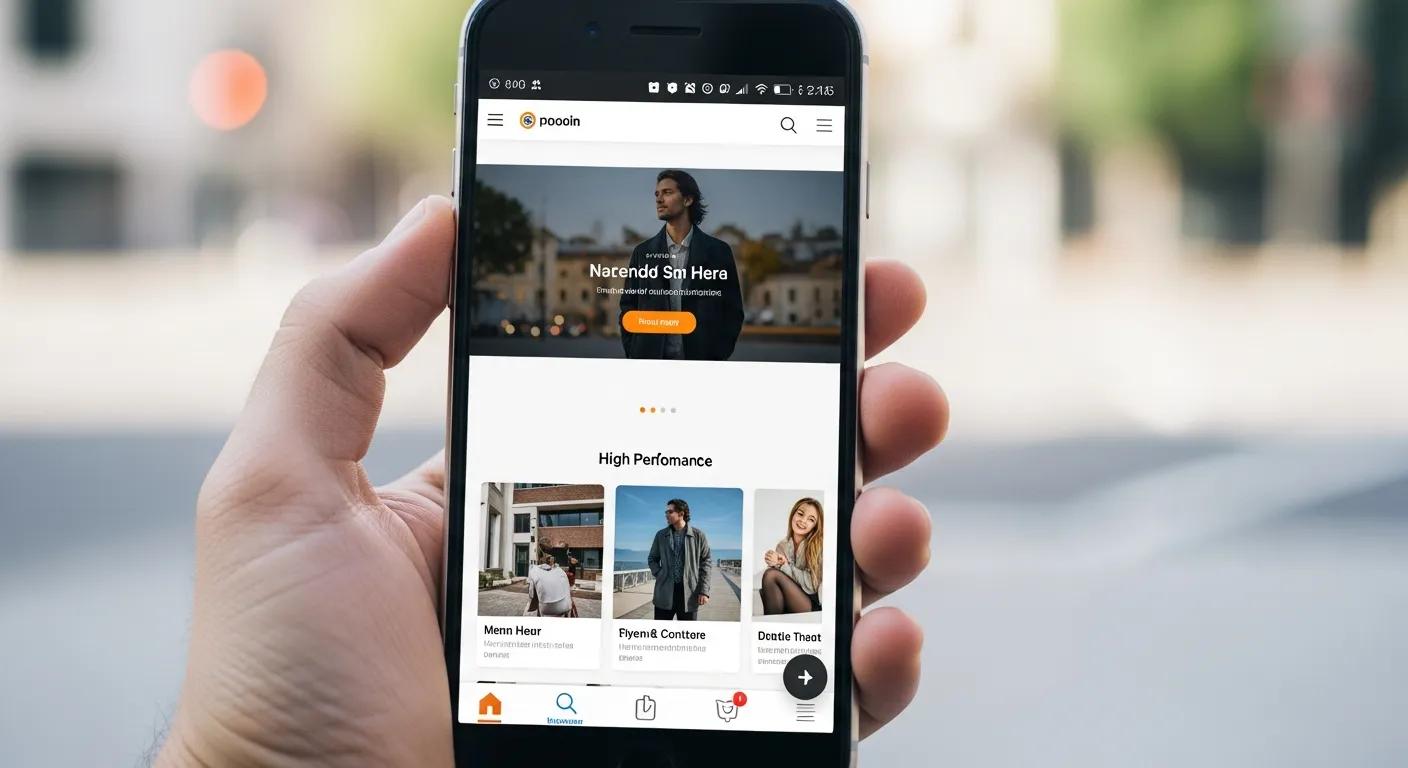 Smartphone displaying a fast, mobile-optimized website