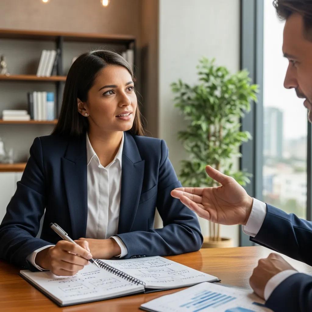 Business owner discussing SEO strategies with a consultant